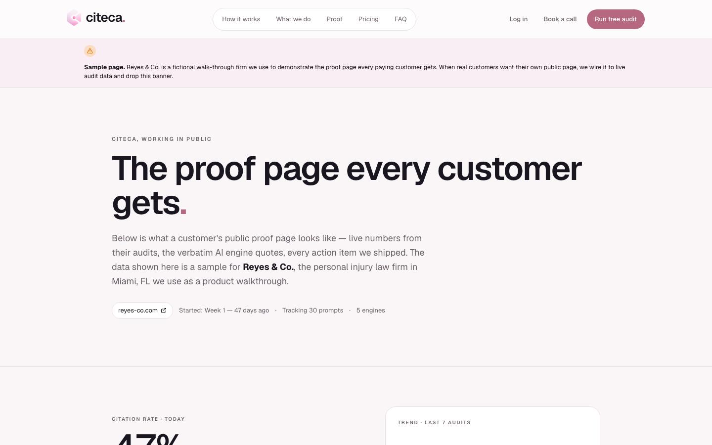citeca — Proof page